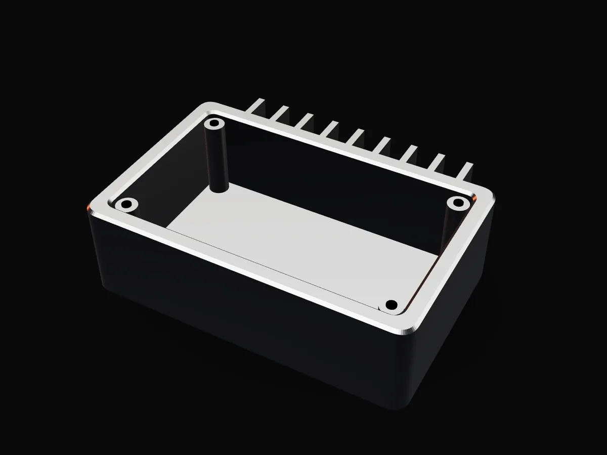 Aluminum electronics housing with cooling fins