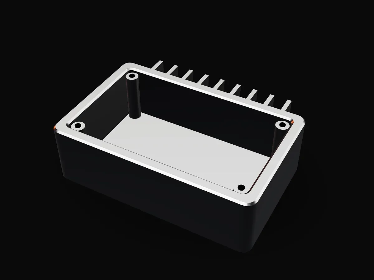 Aluminum electronics housing with cooling fins